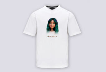 White kids T-shirt with the image of MAVKA