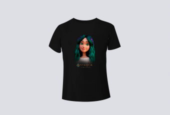 Black kids T-shirt with the image of MAVKA