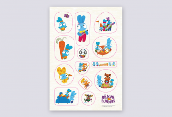Set of Stickers "Restless Baby Bunnies"