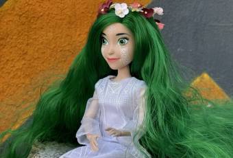 Doll "Mavka Forest"  in a white dress