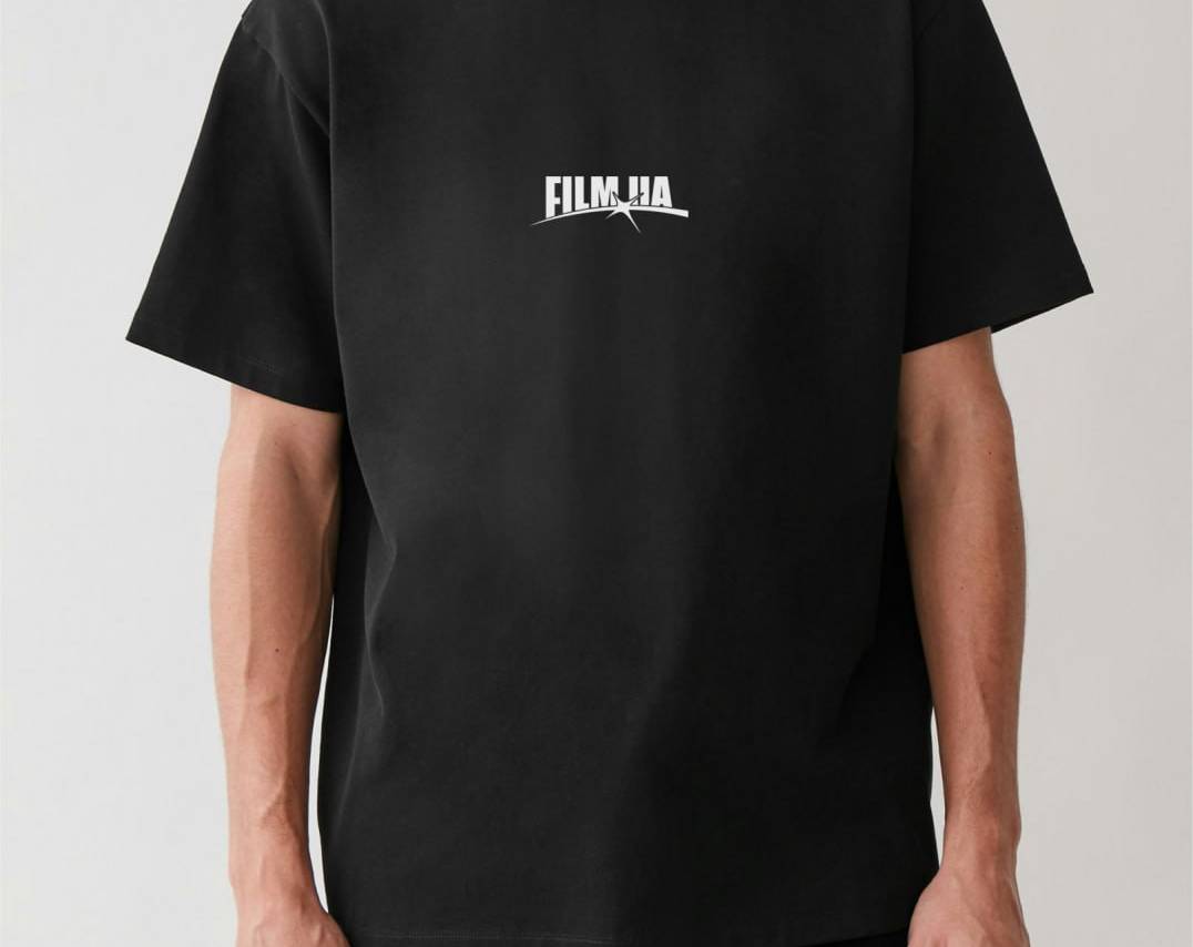 Black T-shirt with Film UA print