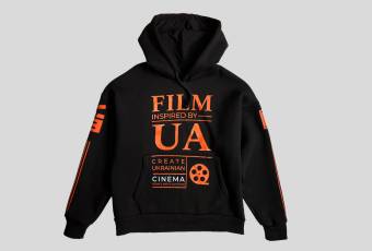 Унісекс худі "Film.ua" з помаранчевим принтом