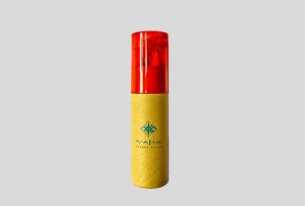 Set of colored pencils in a tube with a sharpener